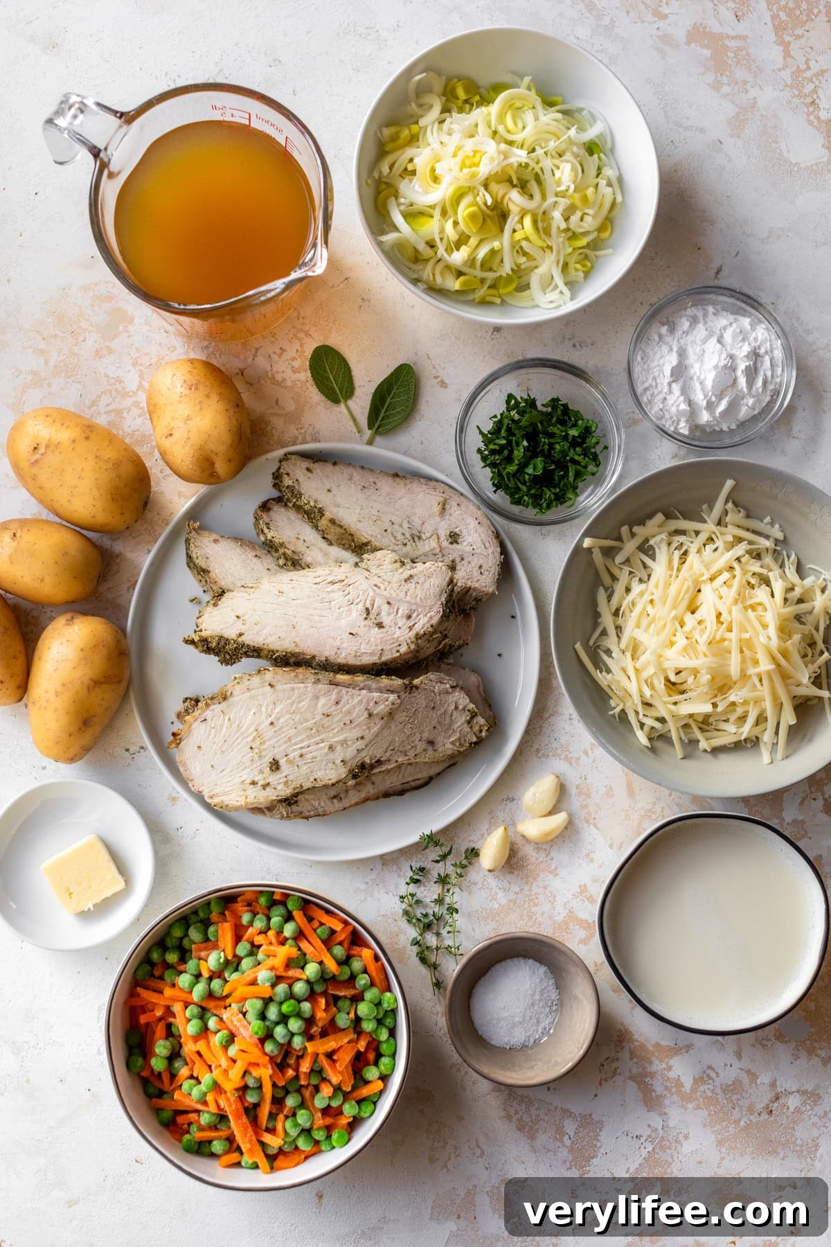 Leftover Turkey Pot Pie Gratin Recipe 5 Turkey Pot Pie Gratin ingredients