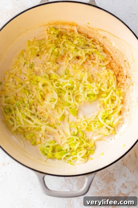 Leftover Turkey Pot Pie Gratin Recipe 7 saute the leeks