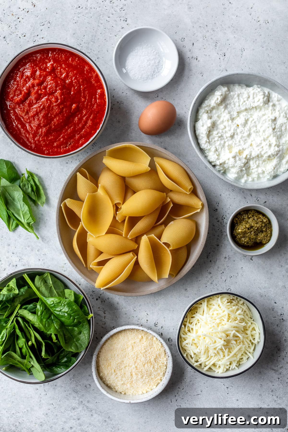 Baked Ricotta Stuffed Shells with Marinara 4 Stuffed Shells ingredients