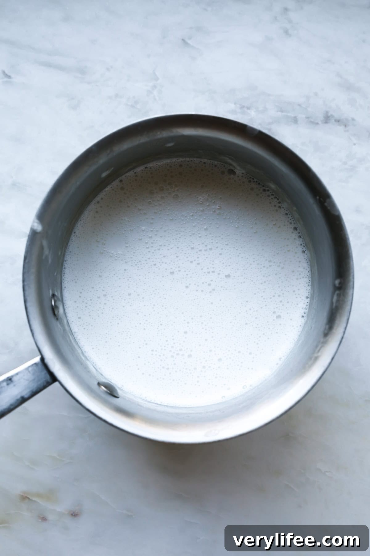 High-Protein White Hot Chocolate Recipe 6 pot with vanilla protein