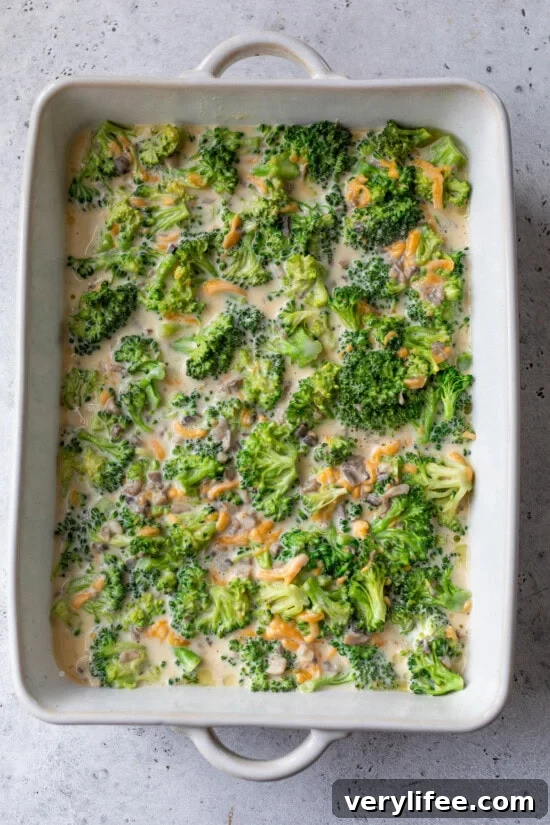 Pour it into the baking dish.