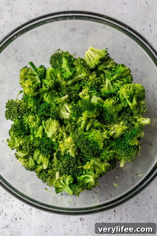 Steam the broccoli.