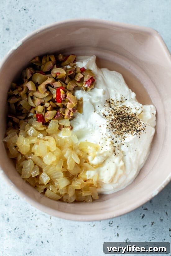 yogurt, olives, onions
