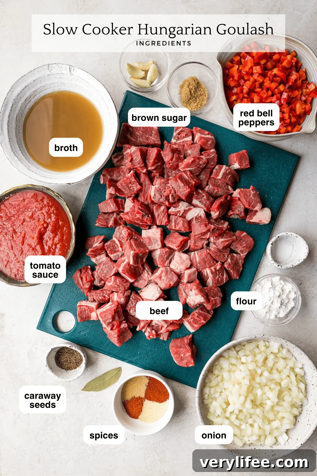 Authentic Slow-Cooker Hungarian Goulash Recipe 5 Hungarian Goulash ingredients