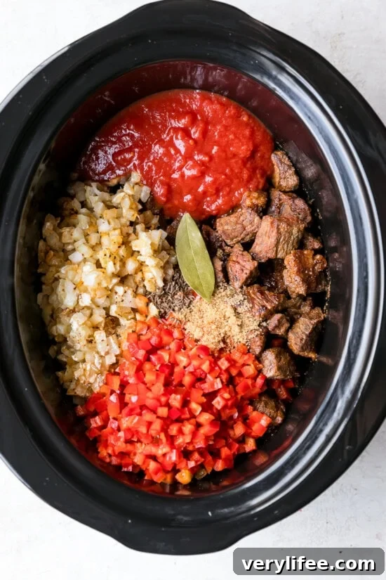 Authentic Slow-Cooker Hungarian Goulash Recipe 8 Place everything in the slow cooker