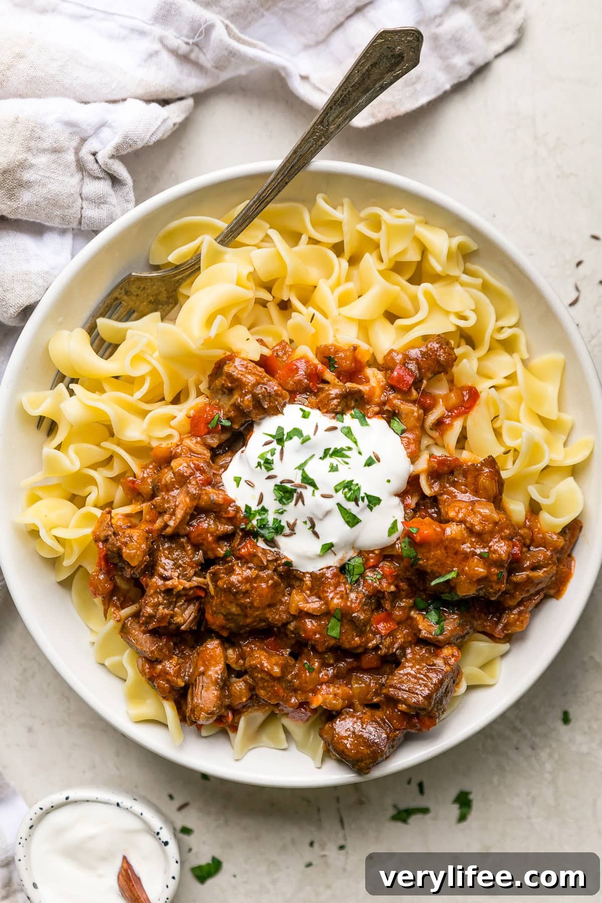 Authentic Slow-Cooker Hungarian Goulash Recipe 9 Hungarian Goulash and noodles