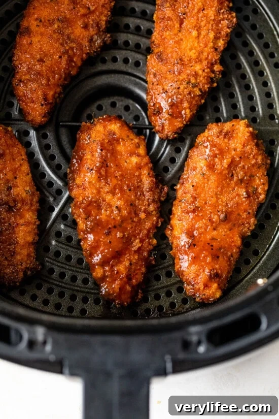 Crispy BBQ chicken tenders in the air fryer.