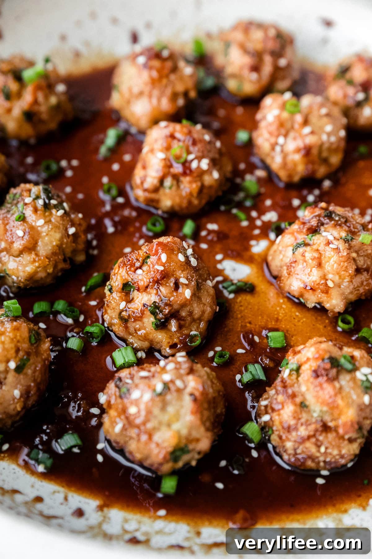 Sticky Ginger Soy Asian Chicken Meatballs 9 Asian Meatballs and sauce