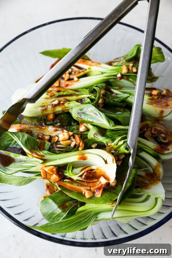 Season bok choy with stir fry sauce.