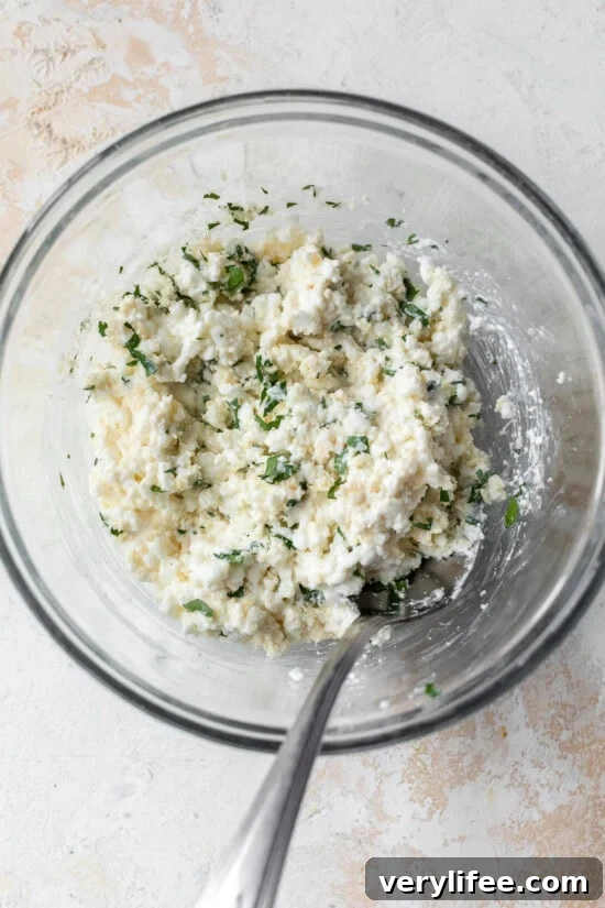 Make the cottage cheese mixture
