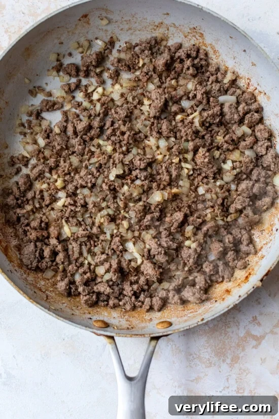 Brown the ground beef