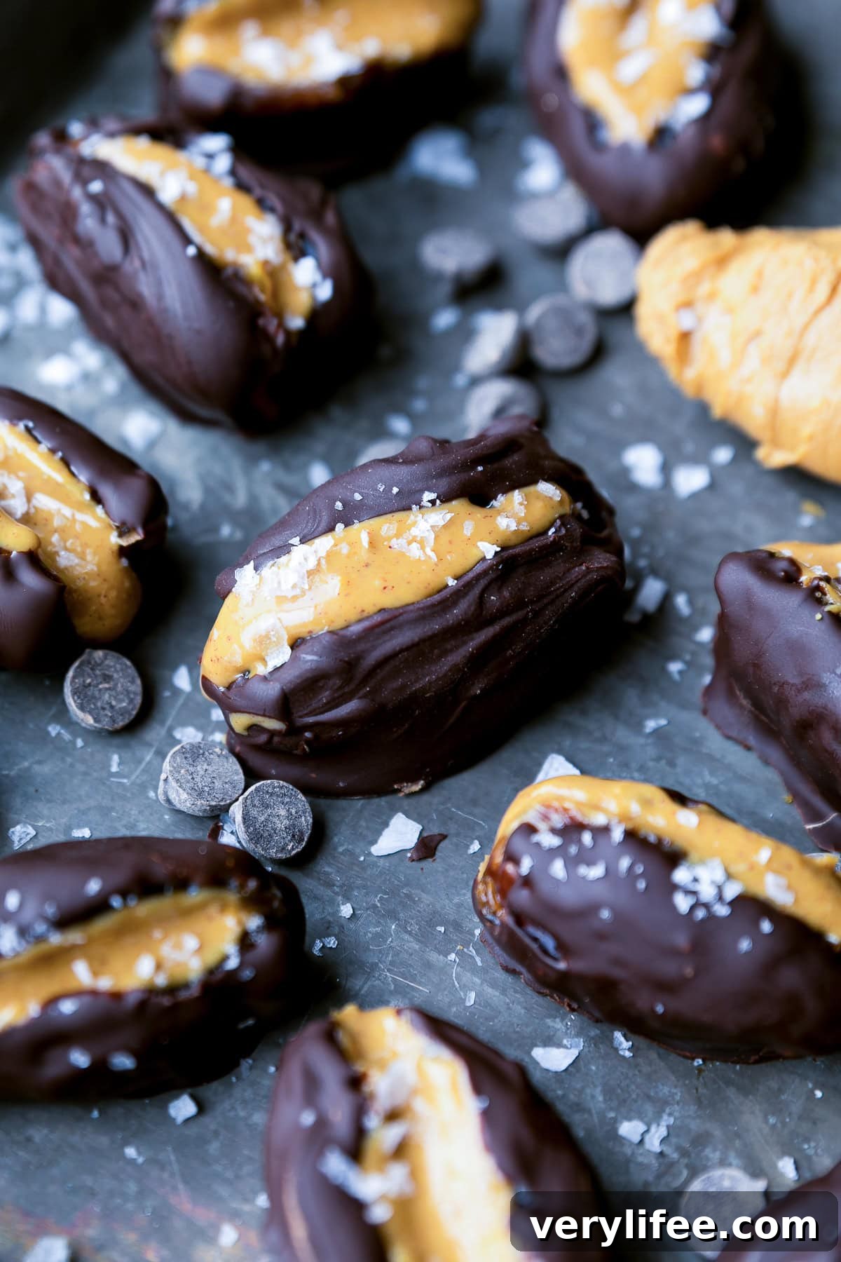 Peanut Butter Chocolate Covered Stuffed Dates