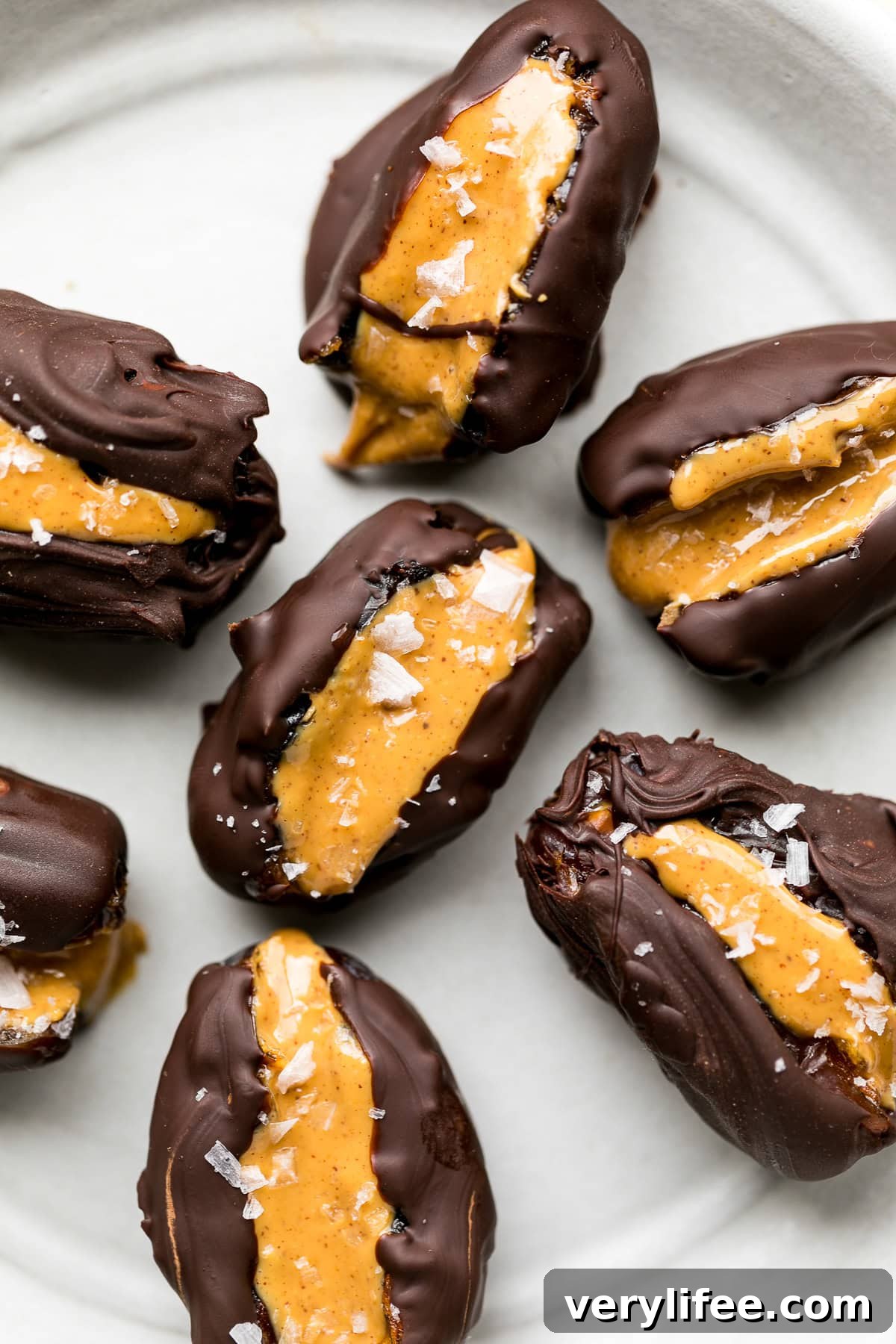 Peanut Butter Chocolate Covered Stuffed Dates