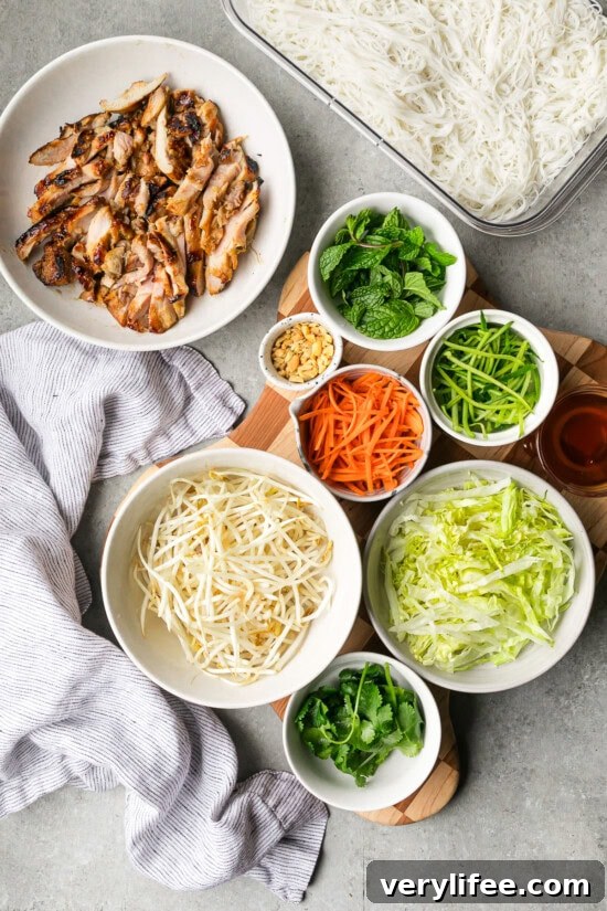 Lemongrass Chicken Noodle Bowls with Ginger Lime Broth 9 Assemble the bowls