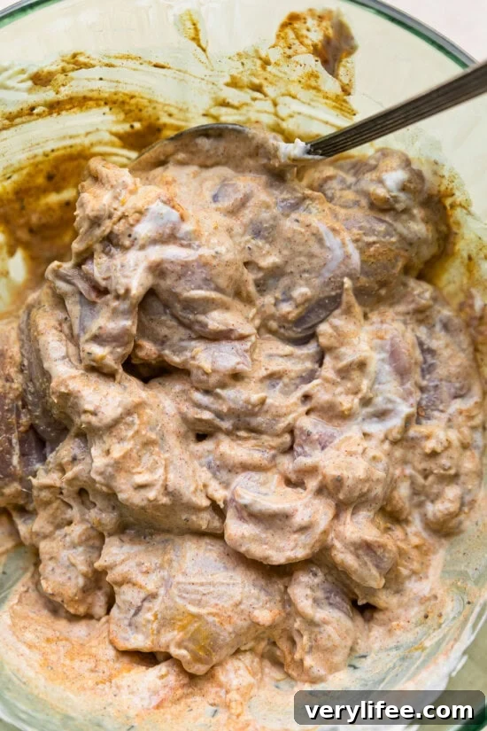 chicken thighs marinated with yogurt and spices