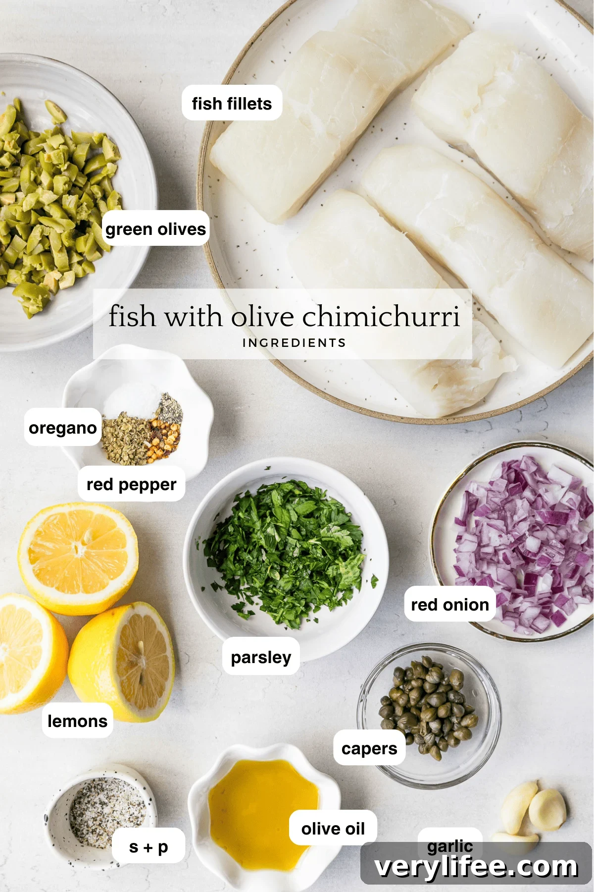 Crispy Pan-Seared Fish with Olive Chimichurri Sauce 5 fish ingredients