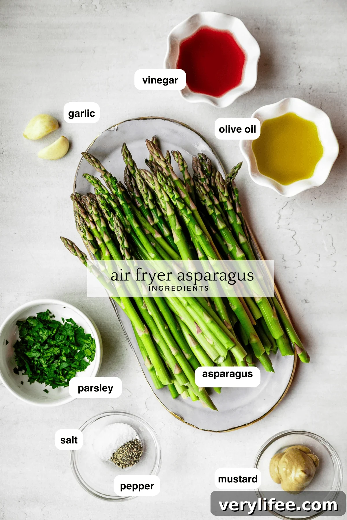 Crispy Air Fryer Asparagus with Lemon and Parmesan 5 Asparagus ingredients