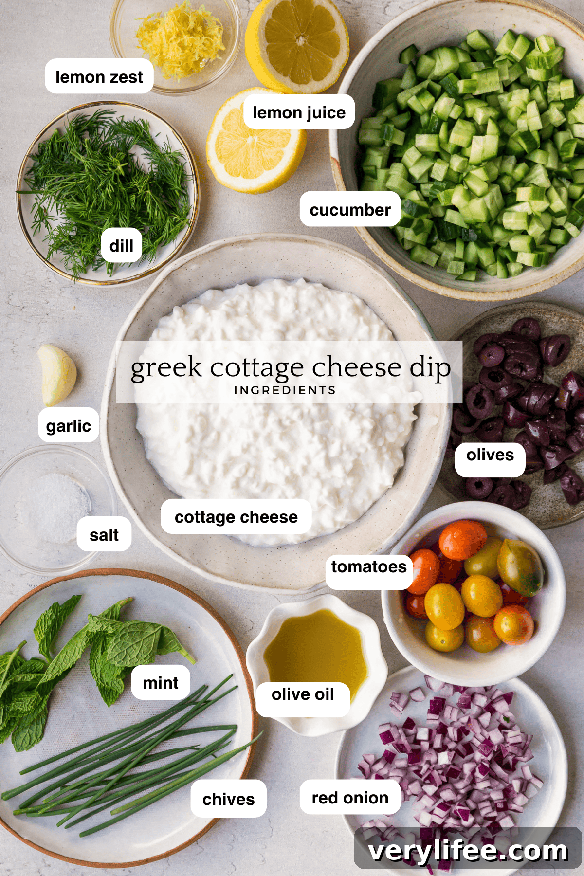 Cottage cheese and veggies