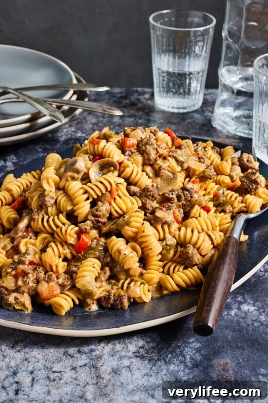 Skinnytaste High-Protein Cookbook: Exclusive Cover Reveal 6 One-Pot Philly Cheesesteak Pasta