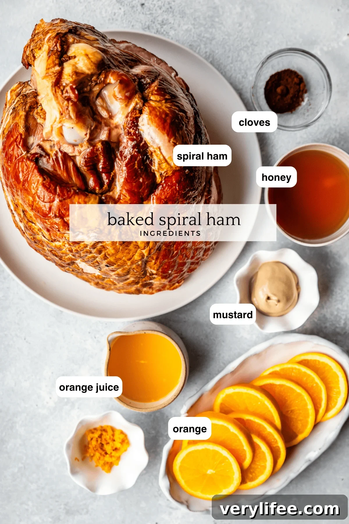 Honey-Glazed Spiral Ham Recipe 5 spiral ham ingredients