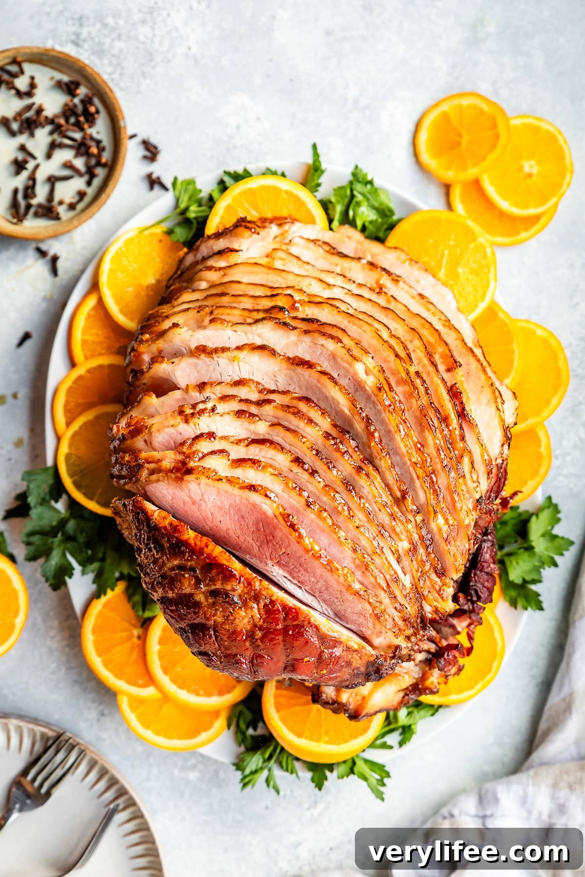 Honey-Glazed Spiral Ham Recipe 10 spiral ham with oranges