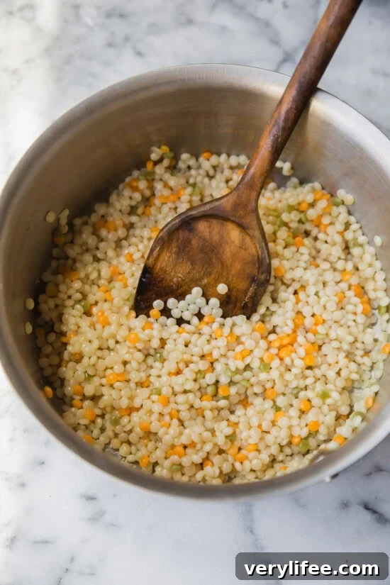 Mediterranean Couscous Salad with Grilled Vegetables Recipe 9 Cook the pearl couscous