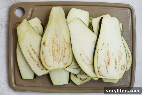 Crispy Grilled Eggplant Parmesan Recipe 6 Slice the eggplant into planks