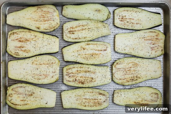 Crispy Grilled Eggplant Parmesan Recipe 7 Season with salt and pepper