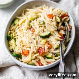 Lemon Garlic Shrimp Foil Packets Recipe 12 Orzo with zucchini and tomato