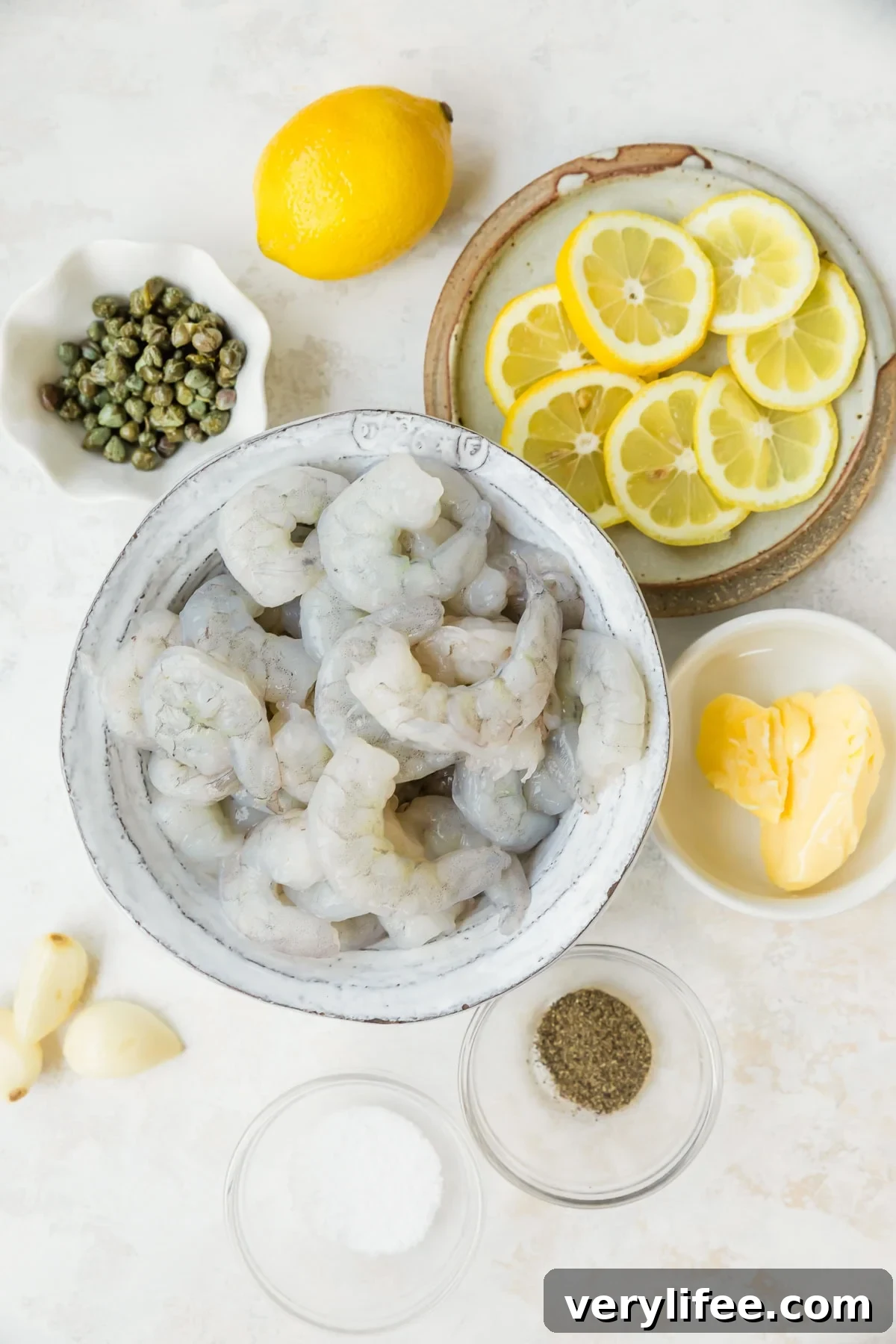 Shrimp Piccata ingredients