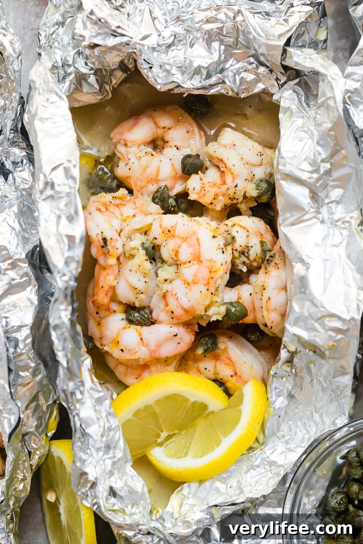 Shrimp Piccata Foil Packets