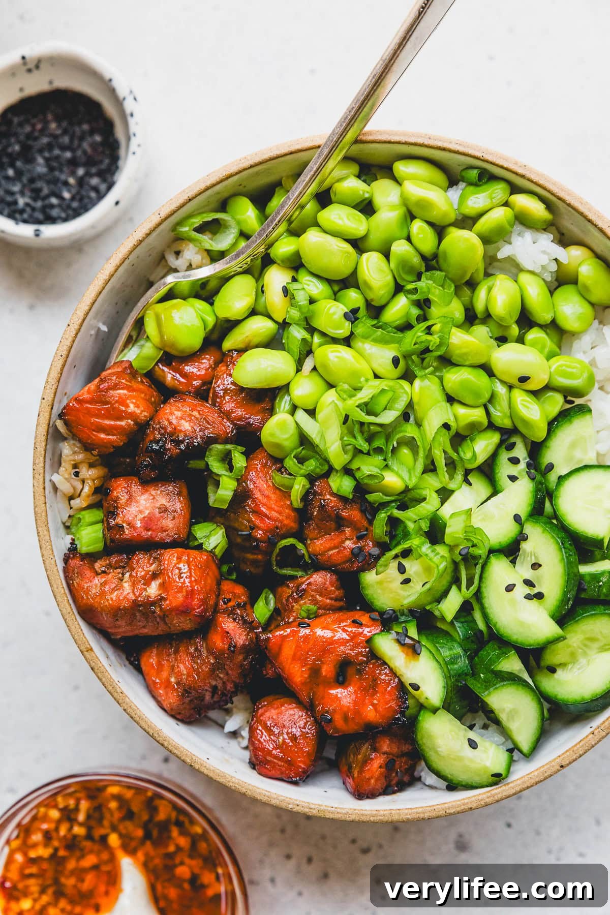 Crispy Teriyaki Salmon Bowl Recipe: Air Fryer or Oven 9 Teriyaki Salmon Bowl