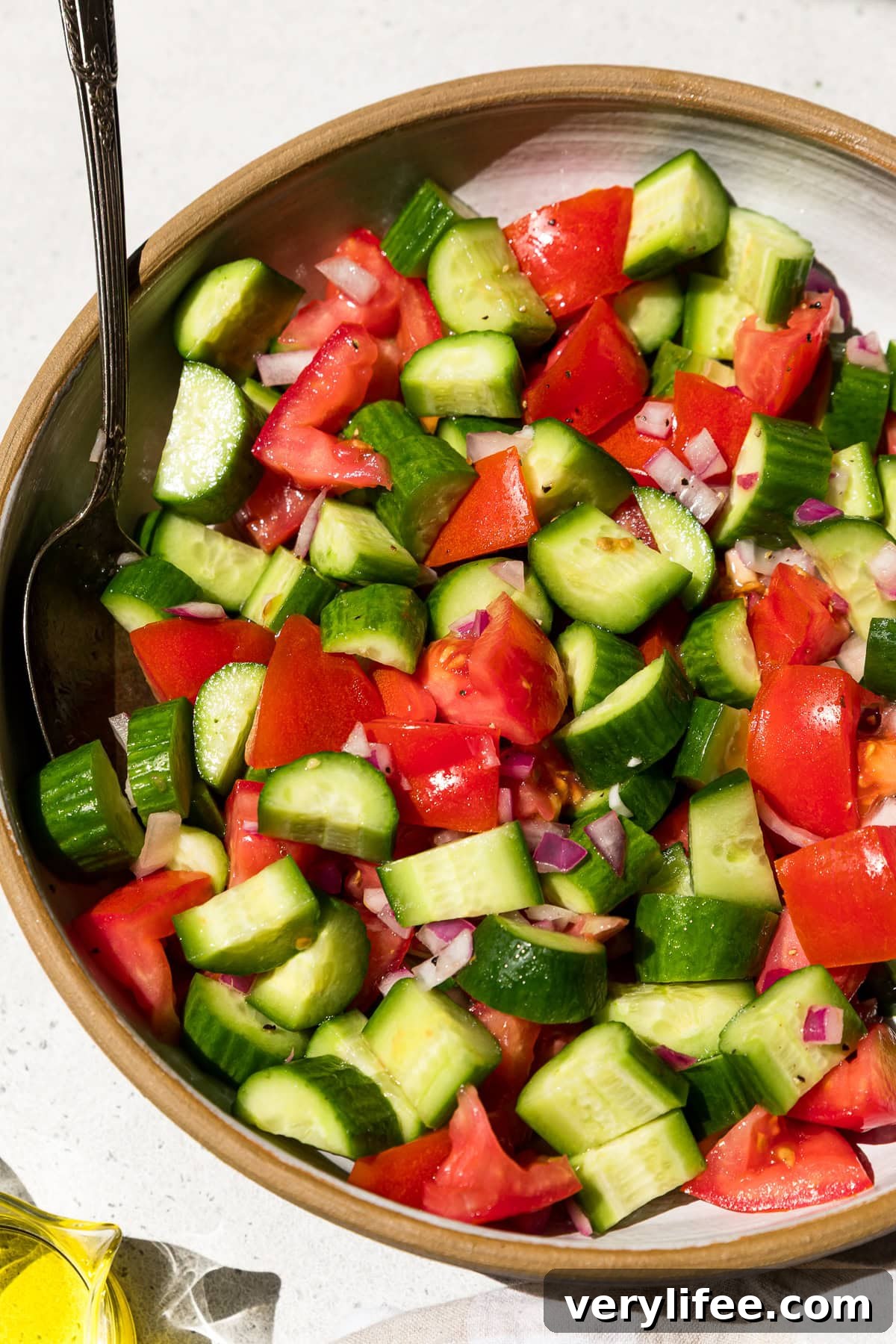 Cucumber and Tomato Salad Recipe with Fresh Basil 8 Cucumber Tomato Salad