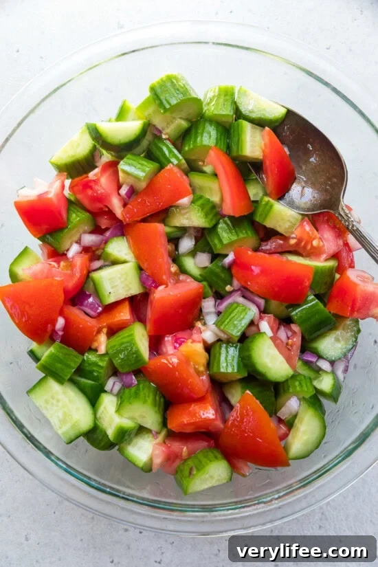 Cucumber and Tomato Salad Recipe with Fresh Basil 7 Tomato Cucumber Salad