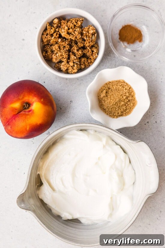 Warm Peach Crisp Yogurt Bowl