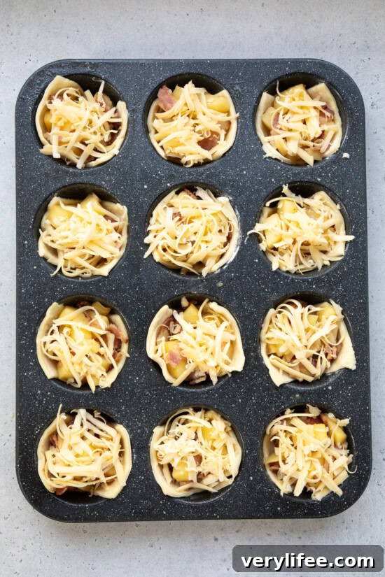 Crispy Apple and Bacon Puff Pastry Bites 10 Top with Gouda