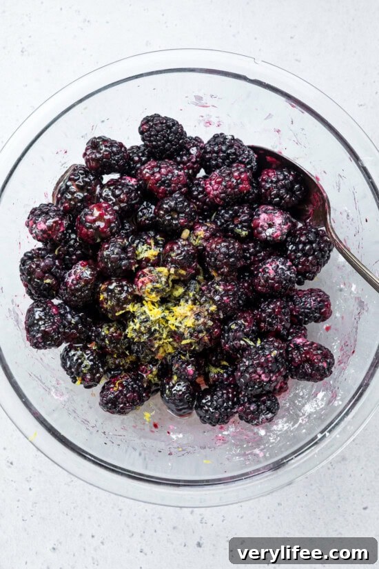 Blackberry Cobbler Recipe with Fresh Berries 6 blackberry filling