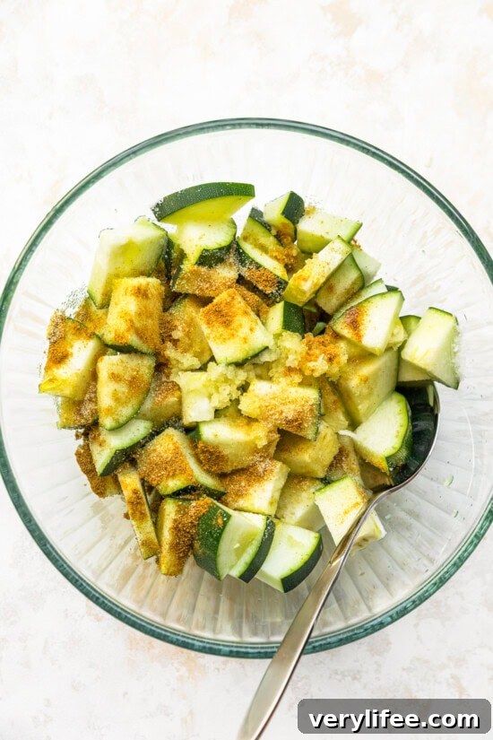 Season the zucchini