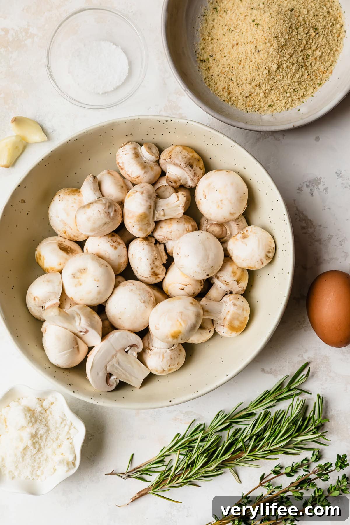 Air Fryer Breaded Mushroom Ingredients