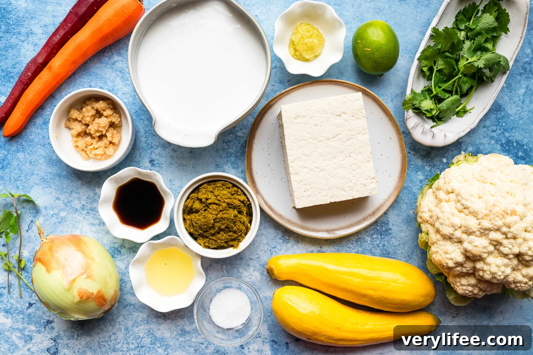Tofu Green Curry ingredients