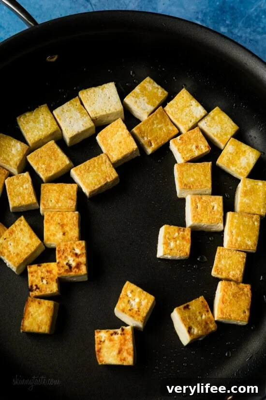Brown the tofu