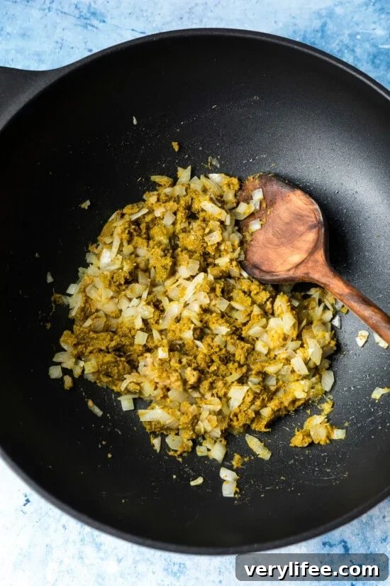 Saute the aromatics