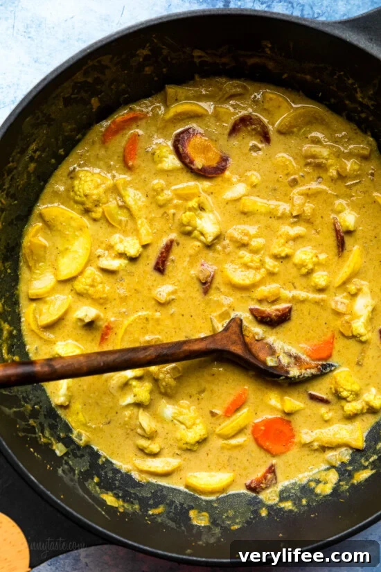 Add veggies and coconut milk
