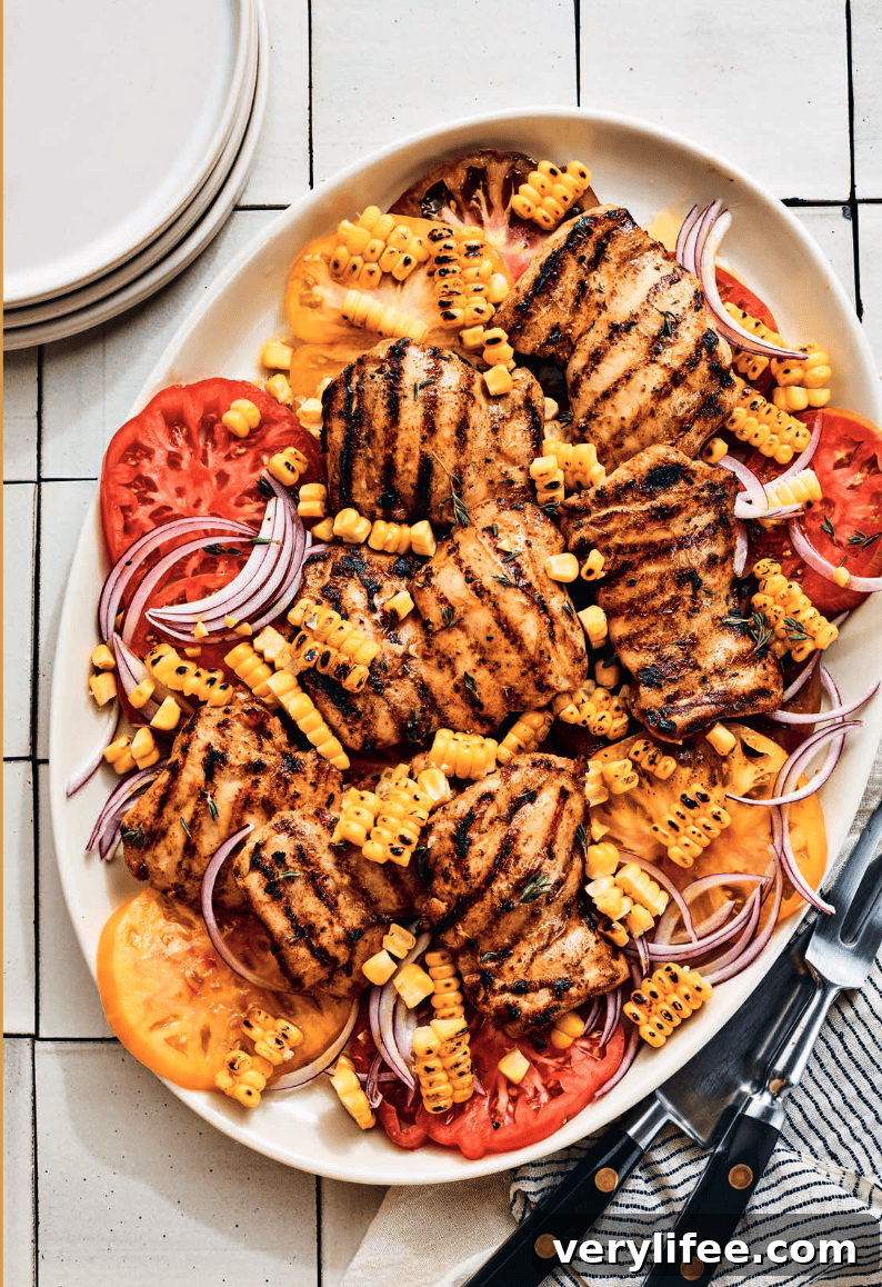 Grilled Chicken Thighs and Charred Corn Summer Salad
