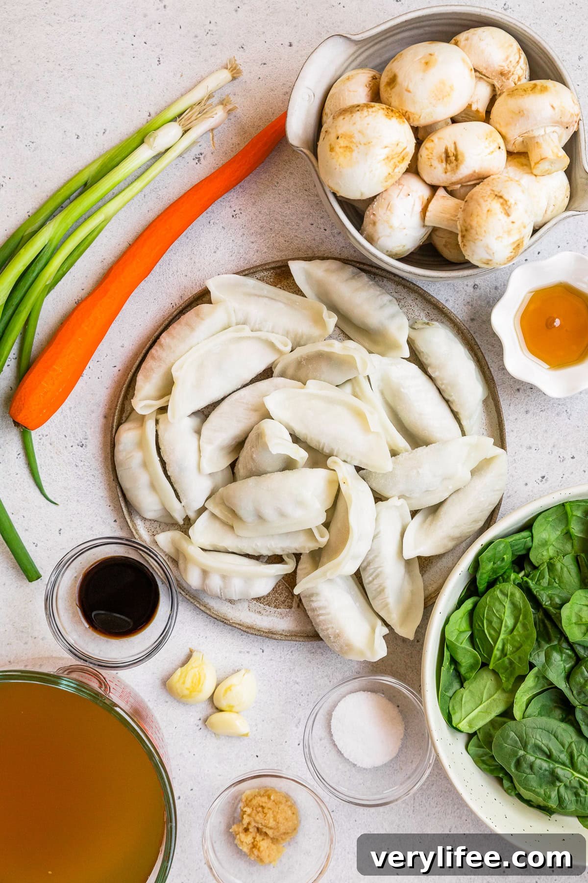 Potsticker Soup ingredients