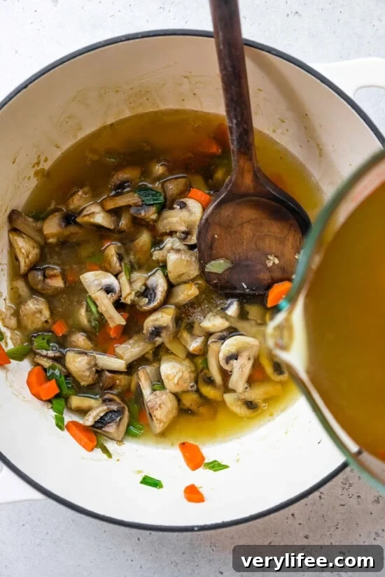 Add the broth