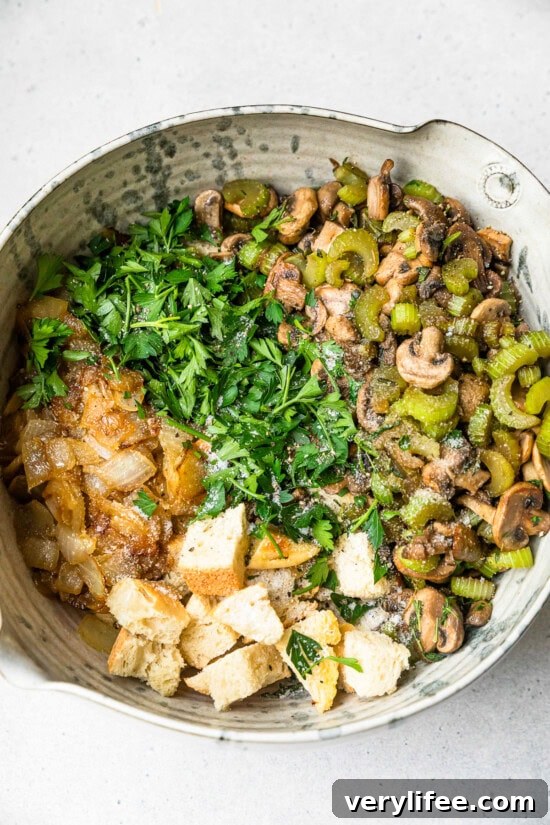 Add sourdough bread and fresh herbs