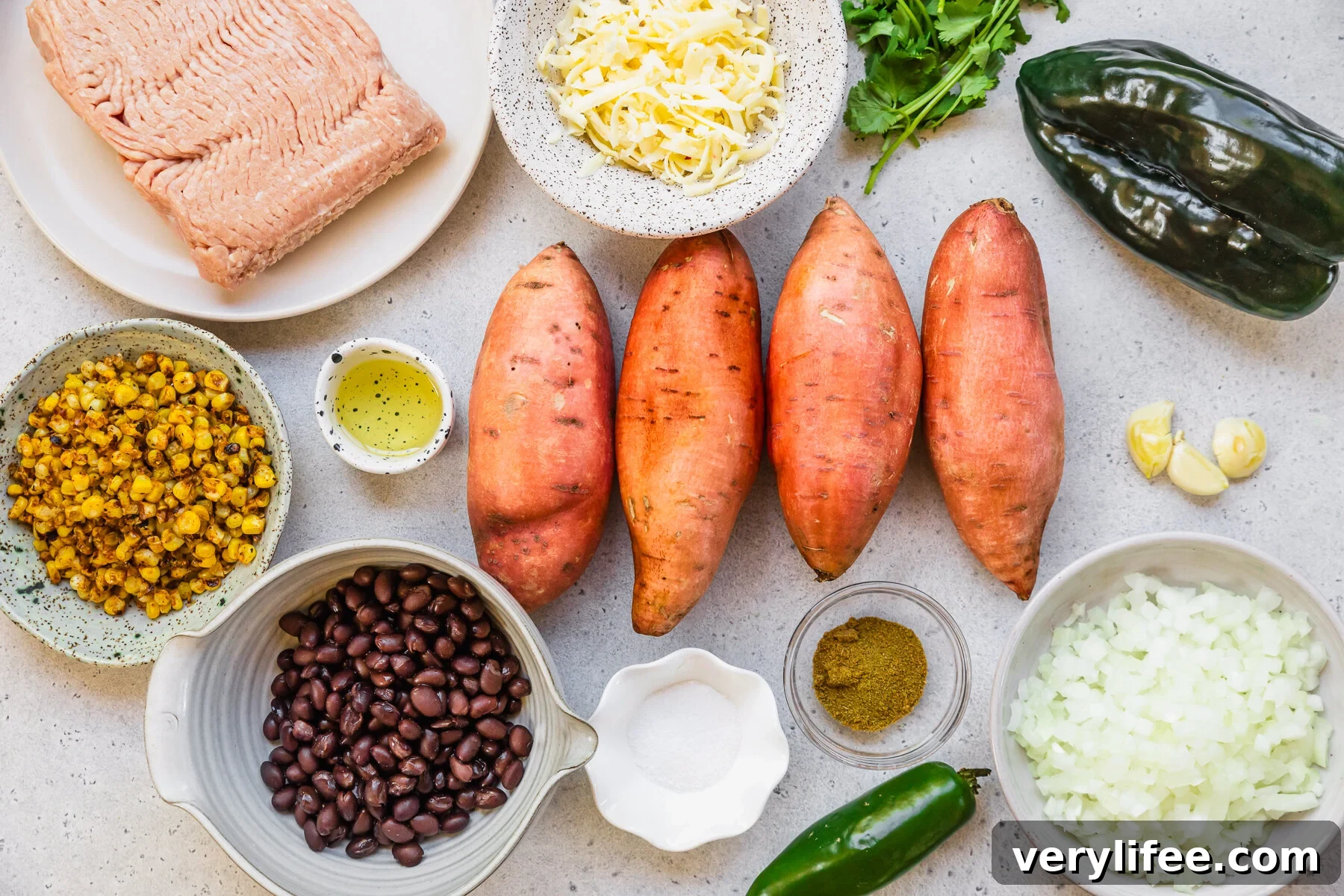 Southwest Stuffed Sweet Potatoes with Black Beans and Corn 5 Stuffed Sweet Potato Ingredients