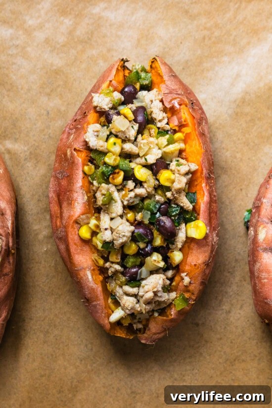 Southwest Stuffed Sweet Potatoes with Black Beans and Corn 8 Stuff the potatoes