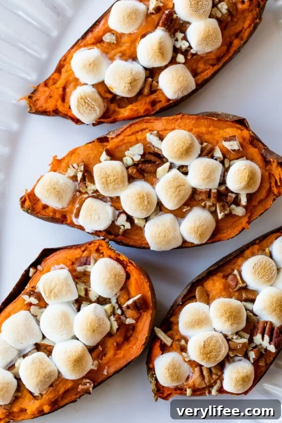 Twice Baked Sweet Potatoes with Marshmallows